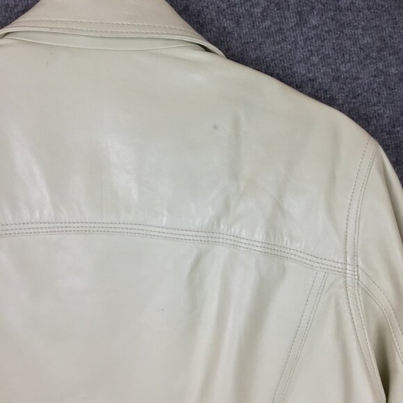 Vericci Cream Leather Jacket - Picture 11 of 11